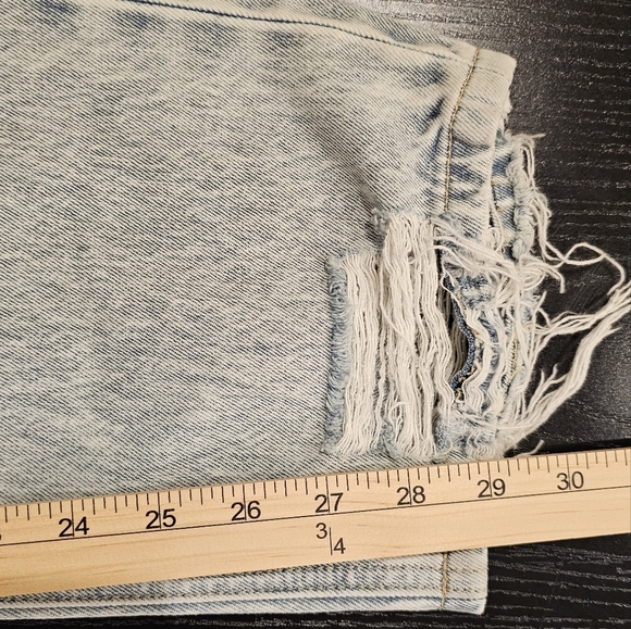 KANCAN HIGH RISE DISTRESSED BOYFRIEND LIGHT WASH JEANS, SZ 31x28 - Picture 14 of 15